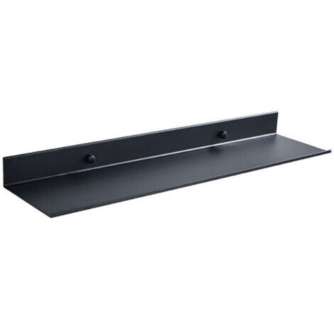 Tablette de salle de bain , Noir Salle De Bains Étagère En Aluminium Économie D'espace Flottant Étagères Rack De Stockage D