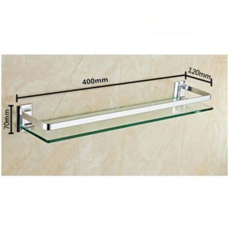 Tablette Étagère de Salle de Bain en Verre Trempé, Tablette Murales de Douche 40127cm