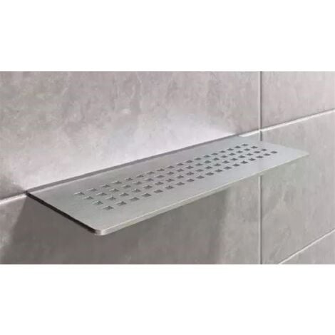 SCHLUTER Tablette murale de douche Shelf-W-S1 - Coloris: inox brossé - En acier inoxydable - Dimensions: 300 x 115 mm - Modèle : floral
