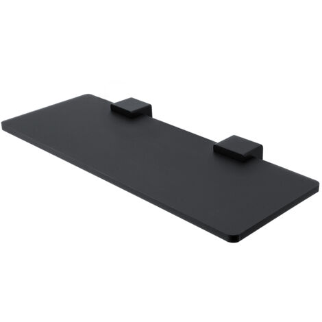 Tablette L.30 Cm, Plexiglas Noire Mate, Avec Fixation Noire Mate. Kibo Nimco
