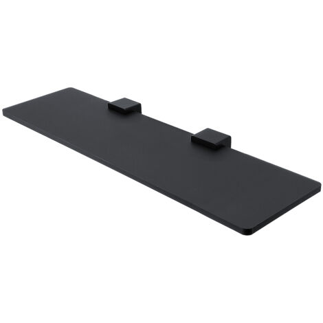 Tablette L.50 Cm, Plexiglas Noire Mate, Avec Fixation Noire Mate. Kibo Nimco