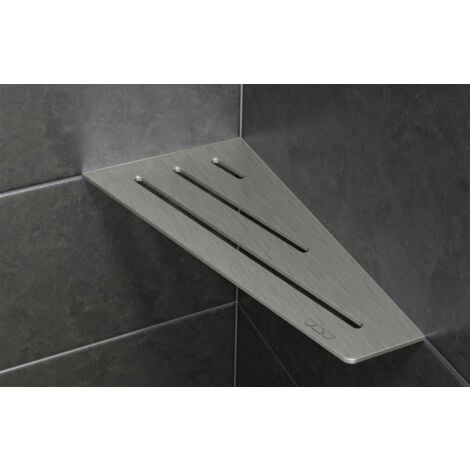 SCHLUTER murale de douche SHELF- E- S3 - Coloris: ivoire - Dimensions: 62 x 295 x 154 mm - Modèle Curve - Finition : aluminium structuré