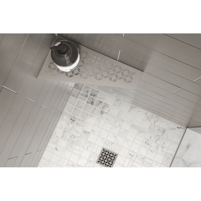 Schluter - Tablette d'angle floral S3 Alu structurée Gris pierre 'tssg'