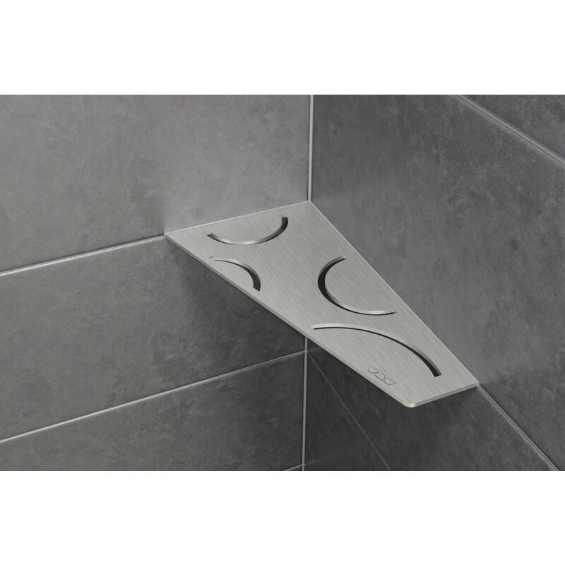 Schluter - Tablette murale de douche shelf- e- S3 - curve - Coloris: aluminium structuré Gris beige mat - 62 x 295 x 154 mm
