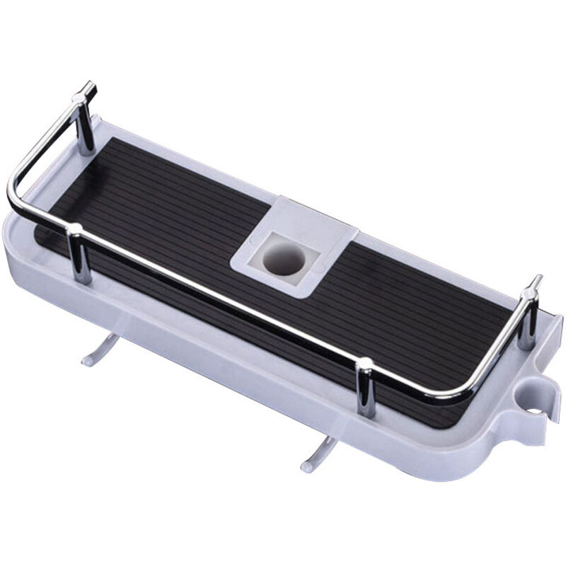 Tablette Support Douche, Etagère Douche Télescopique,Etagère de Salle de Bain Aluminium Antirouille,Montage Sans Perçage,Adapte Le Rail de