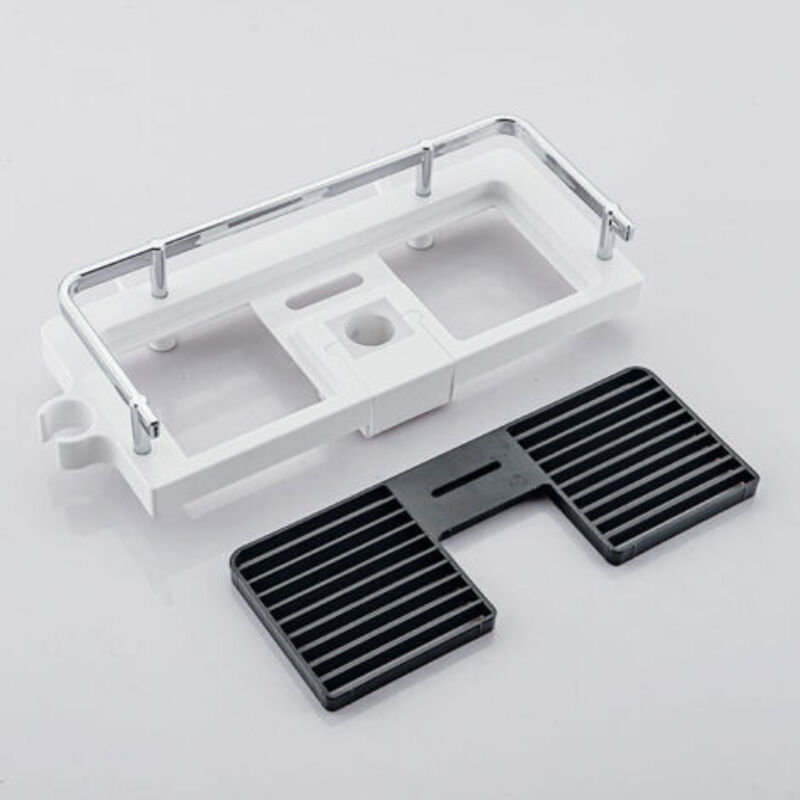 Tablette Support Douche, Etagère Douche Télescopique,Etagère de Salle de Bain Aluminium Antirouille,Montage Sans Perçage,Adapte Le Rail de