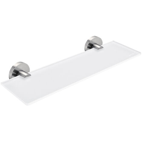 Tablette Verre L.40 Cm, Avec Fixation Inox Brossé, Unix Nimco