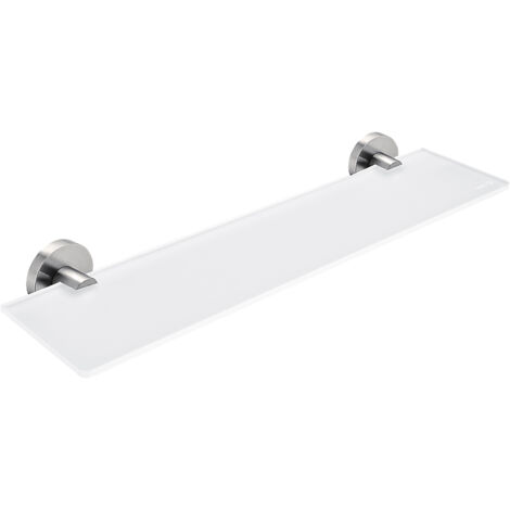 Tablette Verre L.50 Cm, Avec Fixation Inox Brossé, Unix Nimco