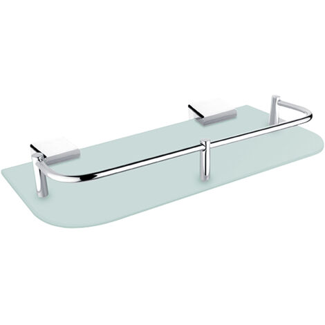 Tablette Verre Satiné, L. 30 Cm, Avec Rail, Avec Fixation Chrome, Kibo Nimco
