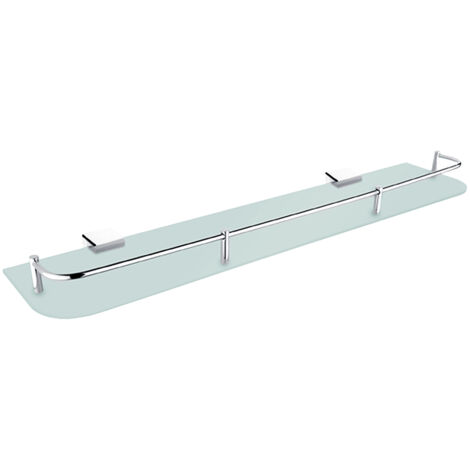 Tablette Verre Satiné, L. 60 Cm, Avec Rail, Avec Fixation Chrome, Kibo Nimco