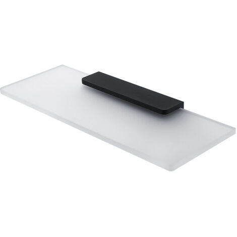 Tablette Verre Satiné L.30 Cm, Avec Fixation Noire Mate, Maya Nimco