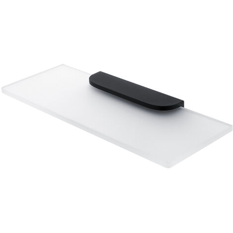 Tablette Verre Satiné L.30 Cm, Avec Fixation Noire Mate, Nikau Nimco