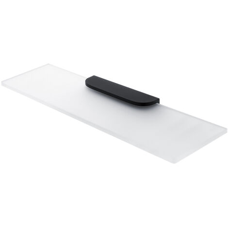 Tablette Verre Satiné L.50 Cm, Avec Fixation Noire Mate, Nikau Nimco