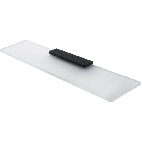 Tablette Verre Satiné L.60 Cm, Avec Fixation Noire Mate, Maya Nimco