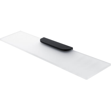 Tablette Verre Satiné L.60 Cm, Avec Fixation Noire Mate, Nikau Nimco