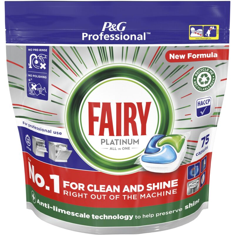 Fairy professional platinum 75 capsules lavables au lave-vaisselle