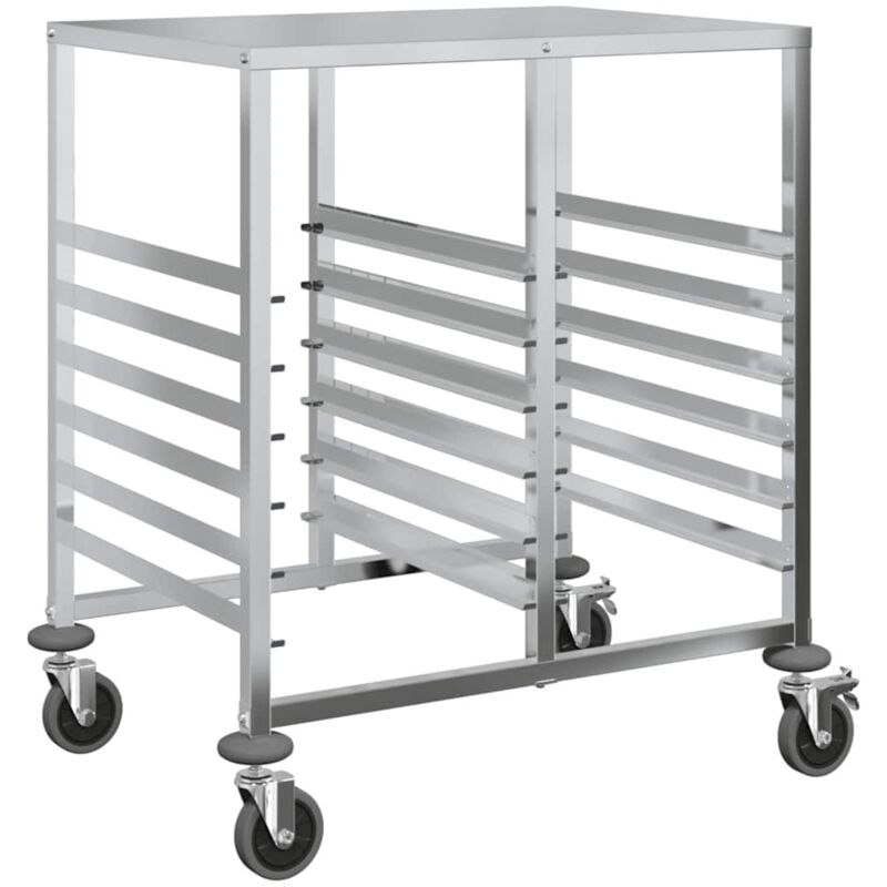 Tablettwagen Mit 12 Gn-behältern 75x55x87 Cm Edelstahl Vidaxl