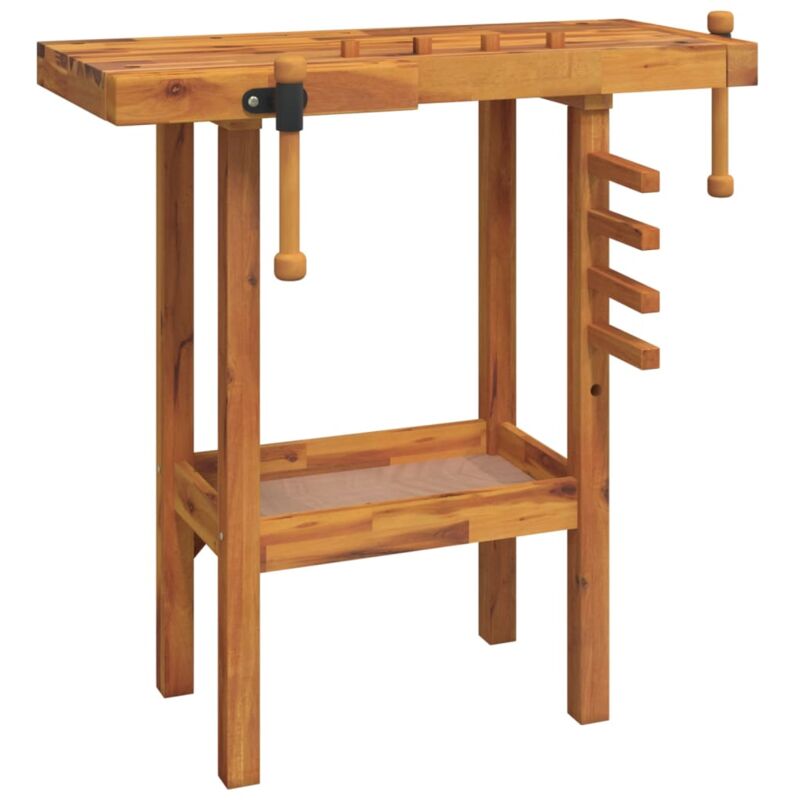 Vidaxl - tabli avec étaux 92x48x83 cm Bois massif d'acacia