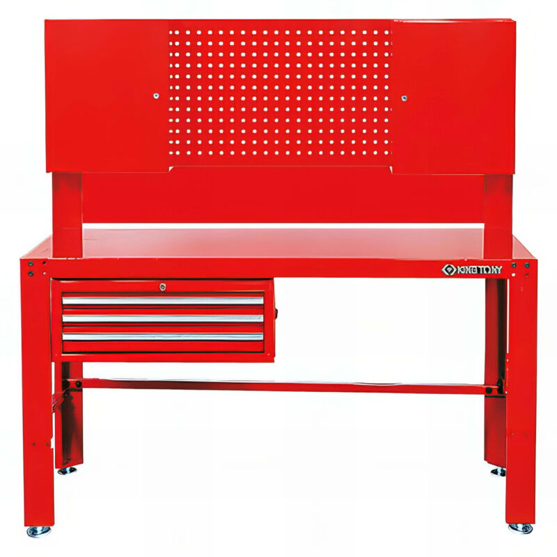 King Tony - tabli d'atelier avec 3 tiroirs, 1 panneau perforé et 2 armoires - capacité 1000 Kg - 1520 x 1525 x 700 mm