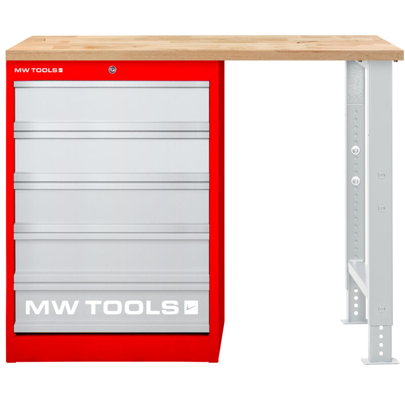 Mw Tools - tabli modulaire Rubberwood avec armoire à tiroirs 5T 1200 mm MOD121R