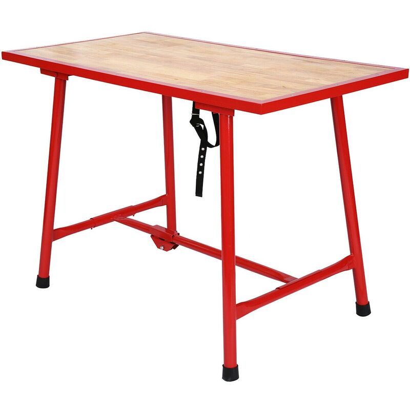 Helloshop26 - tabli pliable table d'atelier pliante table de travail 120 cm bois - Bois