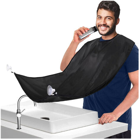 Tablier à barbe noire, cape de rasage, imperméable, peignoir, non
