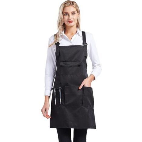 Tablier à bavette ajustable pour femmes de travail professionnel pour stylistes de salon avec poches à outils