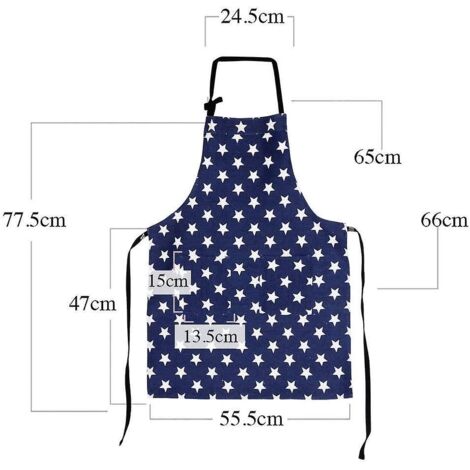 Tablier à étoiles avec poche, tablier de cuisine ajustable, tablier bavoir, tablier de barbecue pour femmes, idéal pour la cuisine et les tâches ménagères.
