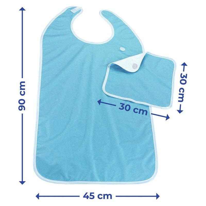 Wenko - Tablier avec serviette de table bleu