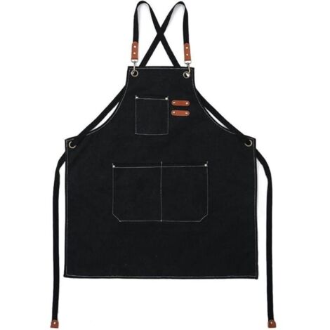 Tablier Chef Unisexe - 1 pièce, Tablier Chef Unisexe Toile - Ajustable/Poche/Dos Croisé
