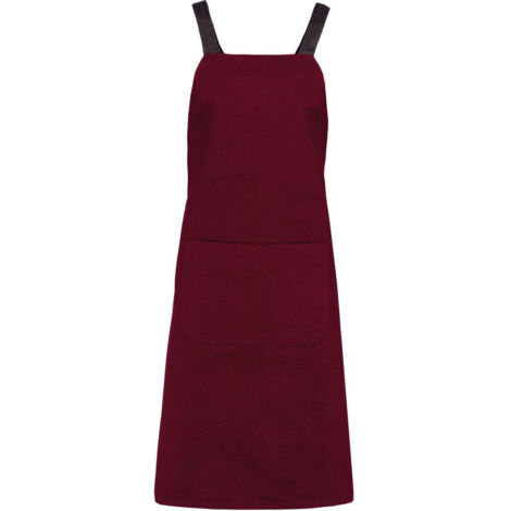 Tablier coton Bio Kariban Bordeaux .