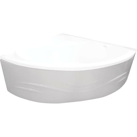 Tablier de baignoire FANY - Tablier motif vague 140x140cm - ABS - Blanc - Blanc