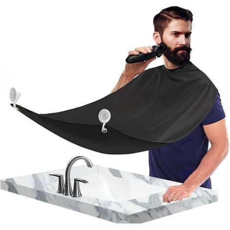 Tablier de Barbe,Bavoir à Barbe Cape Coiffeur Barbe Tablier Imperméable Tablier de Toilettage de Rasage de Barbe avec 2 Ventouse av