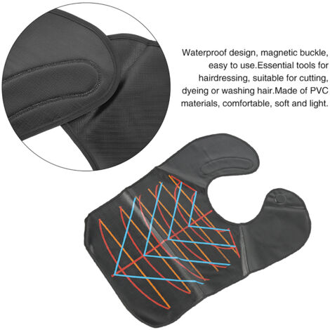 Tablier de Coupe Coiffeur Imperméable - Cape de Protection Salon Professionnel (Noir)
