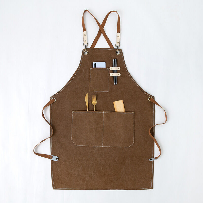 Tablier de cow-boy de haute qualité avec poches pour coiffeur, Tablier de travail multifonction en toile cirée imperméable, peintre, jardinier,