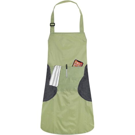 Tablier de cuisine imperméable unisexe professionnel en PVC vert