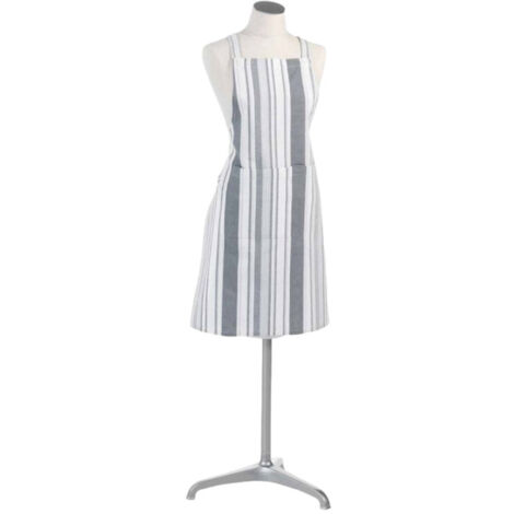 Tablier de Cuisine "Santorin" 84cm Gris & Blanc