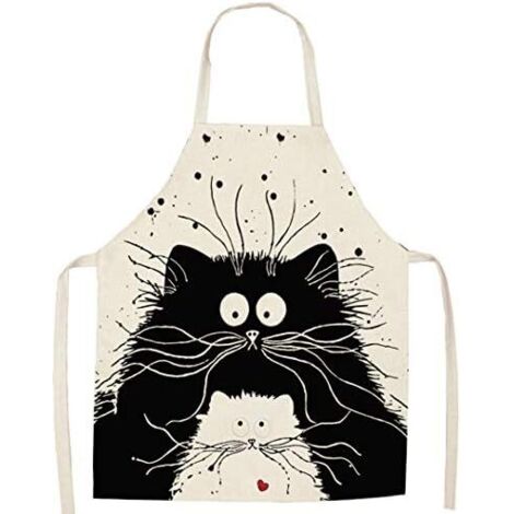 Tablier de cuisine unisexe mignon à motif dessin animé A-Fiori cat2
