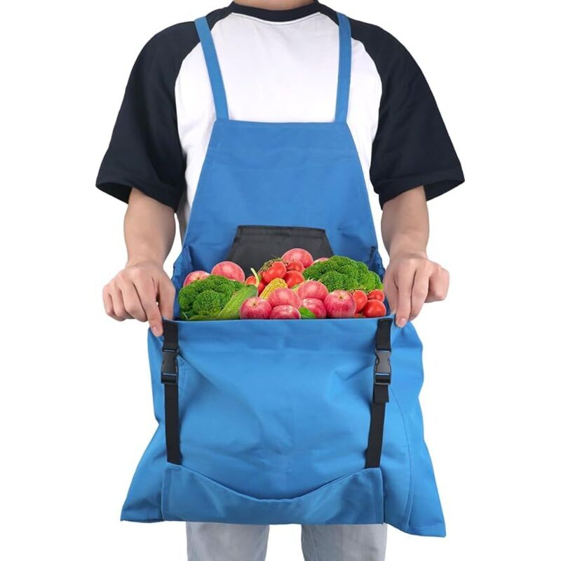 Tablier de Jardinage, Ajustable Tablier Croisé dans le Dos Imperméable avec Poches Amovibles pour Homme et Femme pour Jardinage Récolte Désherbage