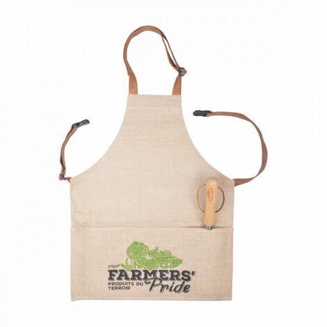 Tablier de jardinage en toile de jute