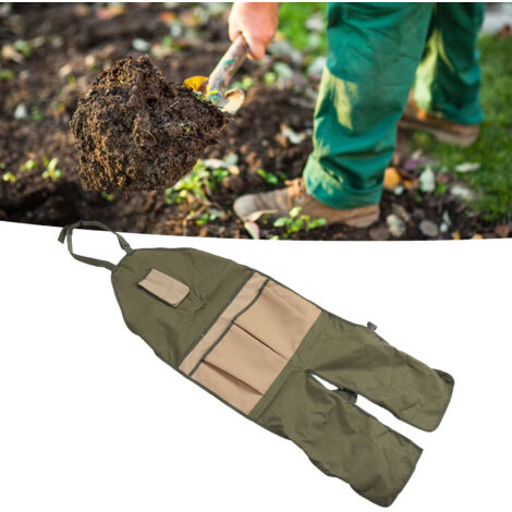 Tablier de jardinage professionnel - Tablier ajustable et résistant en tissu Oxford 600D avec protection des jambes et poches outils pour famille, jardin et ferme