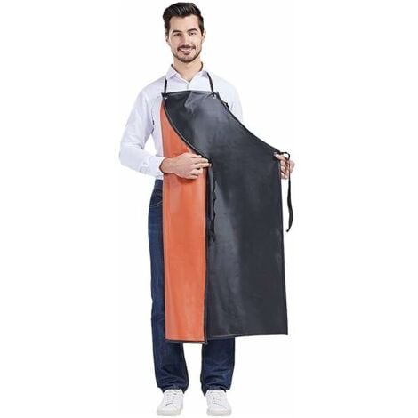 LABLANC Tablier de protection Tablier de Travail Mince PVC Poids léger Imperméable Tablier d'Abattoir Unisexe Tablier d'Usine Résistant à l'Huile l'Eau