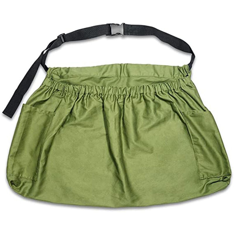 Csparkv - Tablier de récolte de jardin, ceinture de taille de tablier de récolte de toile,vert
