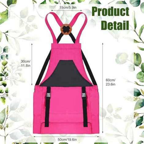 Tablier de Récolte Extérieur avec Poche - Tablier de Jardinage à Décharge Rapide, Rose Fuchsia, 1 Pièce-lsw