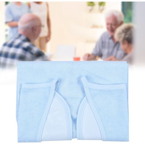 Tablier de Repas Imperméable Adulte - Bavoir Anti-Salive pour Personnes Âgées Bleu Clair