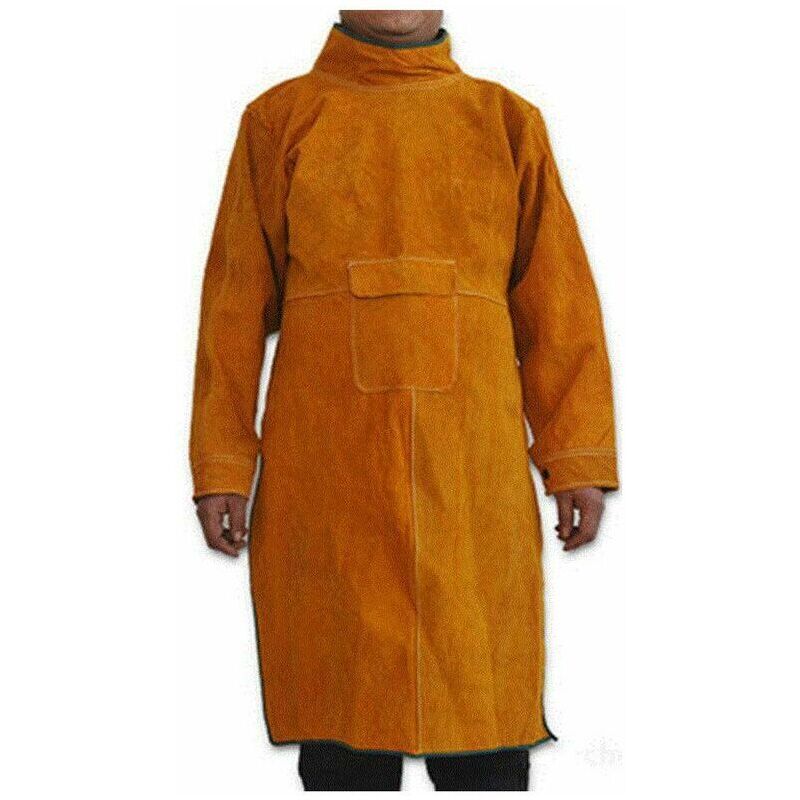 Tablier de soudeur en cuir de vache pour homme et femme - résistant aux étincelles et aux températures élevées - 100cm - Tigrezy