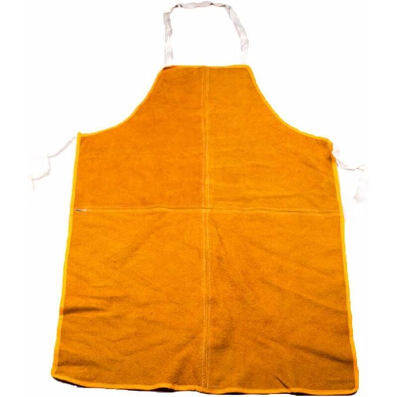 Tablier de soudeur, tablier de soudeur en cuir Veste de soudeur résistante à la flamme avec cuir de vachette taille ajustable Travail du bois