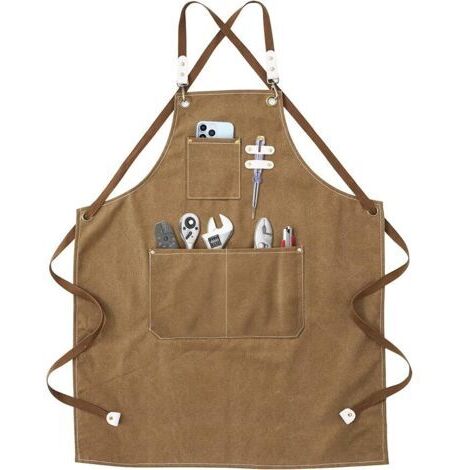 Tablier de Soudure-Tablier de Travail avec Poches, Sangle Croisée Réglable au dos pour Hommes et Femmes, Parfait pour le Jardin, la Cuisine, le Garage 78  57cm