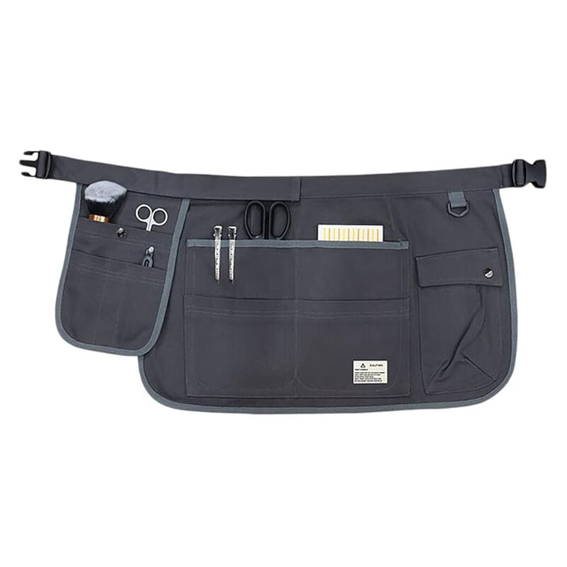 Sjqka - Tablier de taille en toile à 8 poches, ceinture à outils pour chef, coiffeur, barman, jardinier, artisan, organisateur d'outils(noir)