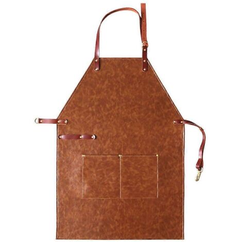 Tablier de Travail en Cuir avec Poches pour Hommes et Femmes, Tablier de Chef Résistant pour Cuisine, BBQ, Grill, Café et Art Floral